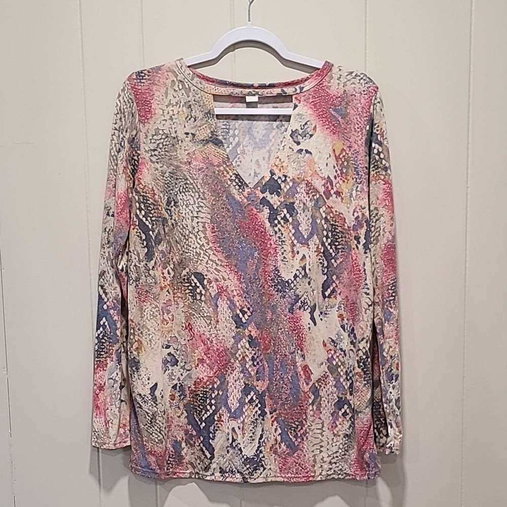 Multicolor Abstract Print Women's Top